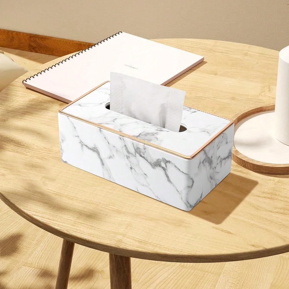 Tissue Box Cover Rectangular, PU Leather Tissue Box Holder For, Napkin, Rectangle Tissue Box Covers, Tissue Holder For Bathroom