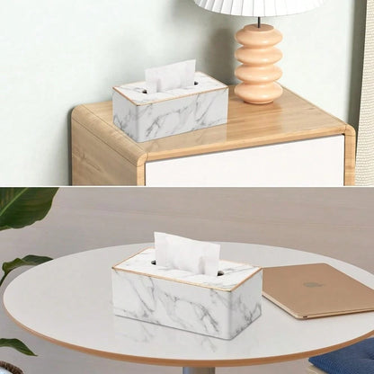 Tissue Box Cover Rectangular, PU Leather Tissue Box Holder For, Napkin, Rectangle Tissue Box Covers, Tissue Holder For Bathroom