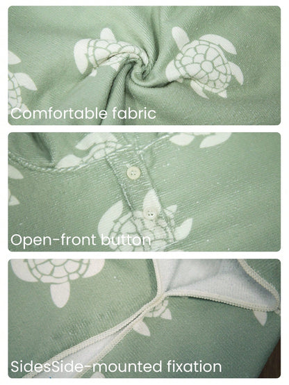 Toddler Boys' Sage Green Cartoon Sea Turtle Print Hooded Cover Up,Summer Casual Beach Vacation Holiday Infant Wearable Towel Poncho Swimwear Cape