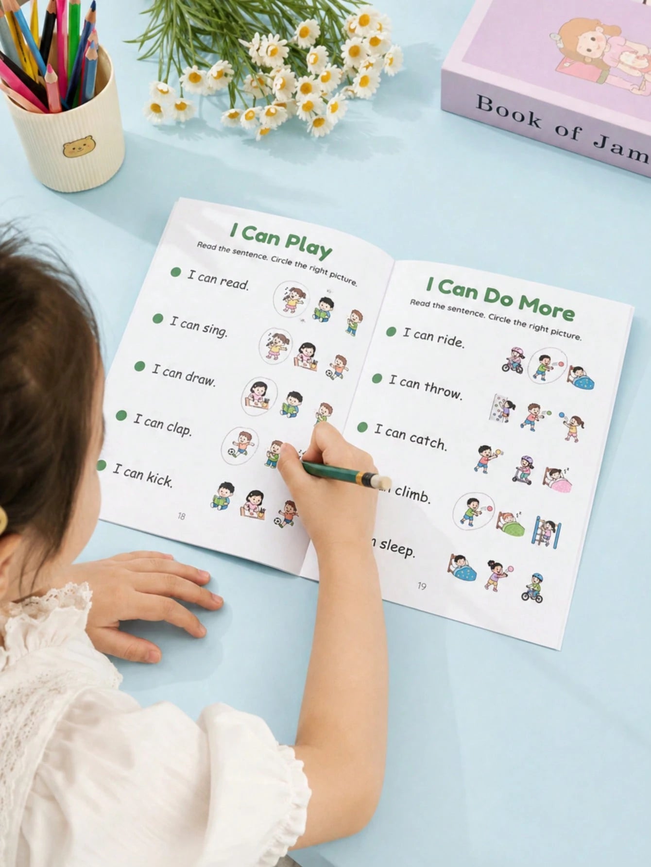 Toddler English Enlightenment A5 Workbook Read Sentences Circle Pictures Animal & Transportation Cognition Matching Activity Book Student Back To School Learning Supplies Teacher Reward Small Gift