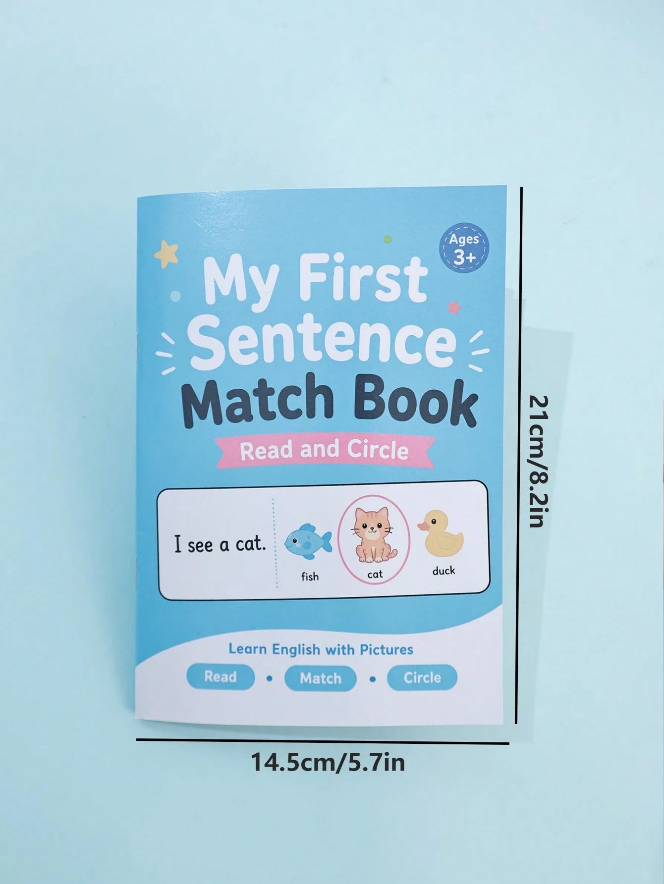 Toddler English Enlightenment A5 Workbook Read Sentences Circle Pictures Animal & Transportation Cognition Matching Activity Book Student Back To School Learning Supplies Teacher Reward Small Gift