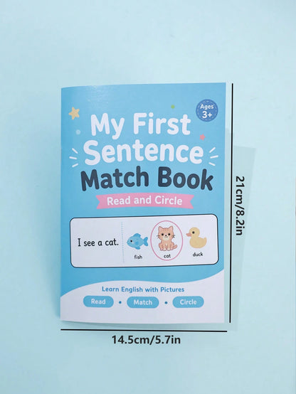 Toddler English Enlightenment A5 Workbook Read Sentences Circle Pictures Animal & Transportation Cognition Matching Activity Book Student Back To School Learning Supplies Teacher Reward Small Gift