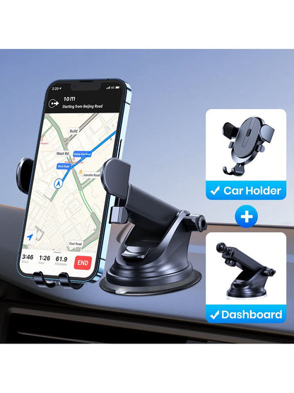 TOPK Car Phone Holder Mount For Dashboard, Upgraded Handsfree Cell Phone Stand Holder For Car Dashboard, Compatible With Most Cell Phones