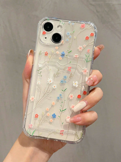 TPU Black Lace Shockproof TPU Lace 1pc Lace TPU Shockproof Flower Painted Matte Litchi Texture Full Coverage Phone Protective Case Compatible With 11 12 13 14 15 16 17 Pro Max Spring Gift Birthday Ann