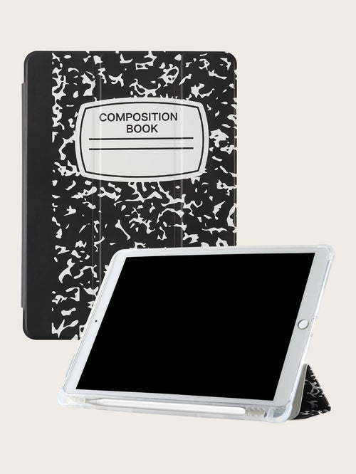 TPU Bookshelf Composition Book Pattern Flip Pad Case Painting Notebook Protective Case With Pen Slot For IPad Mini 4/5 Mini6 Mini7 A8 A16 2025 Air 11 13 M2 M3 Pro 11 13 M4 2024 Air 4 5 10th 10.9 Pro 1