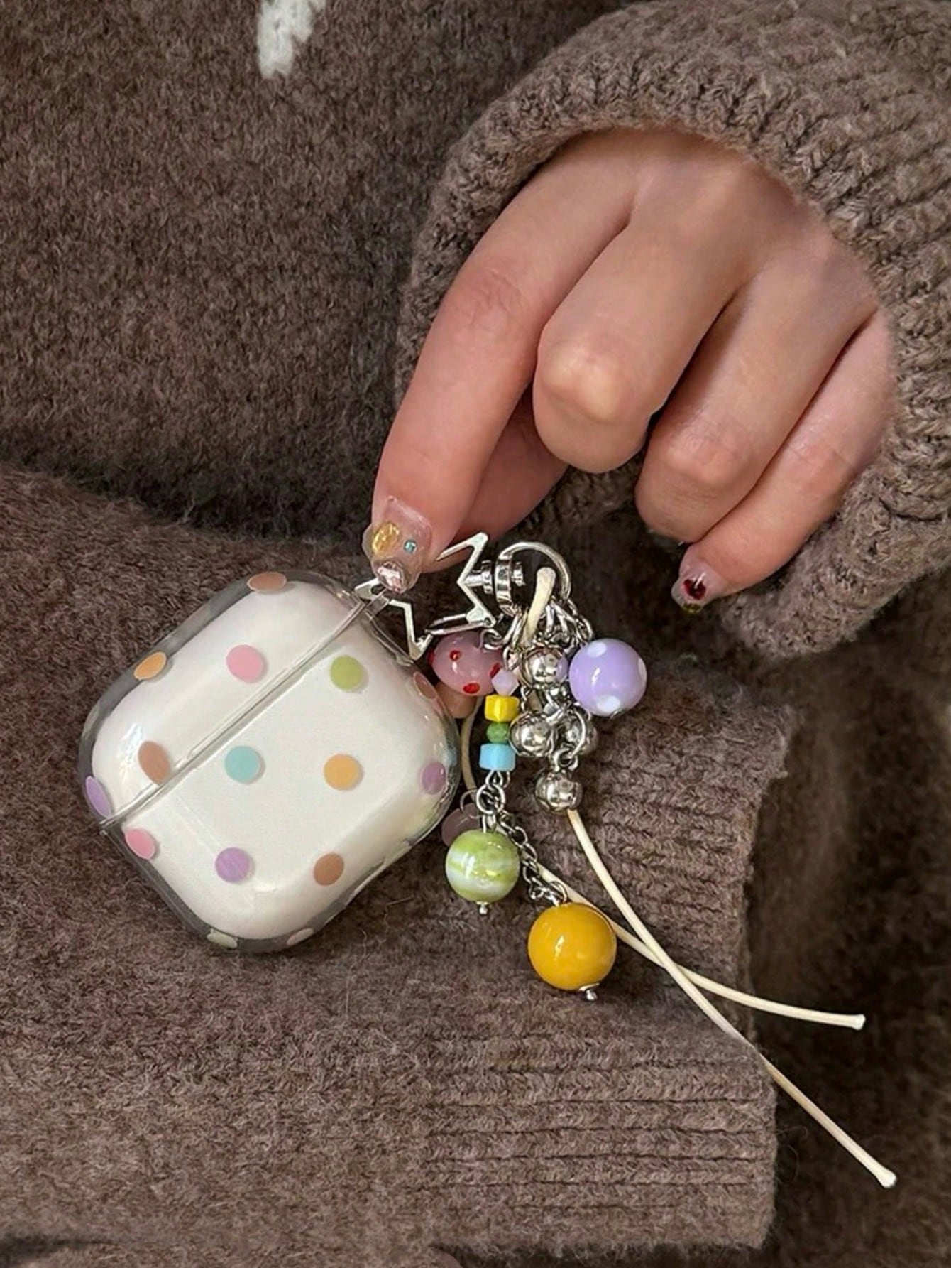 Transparent & Cute Colorful Polka Dot Protective Case For AirPods 4, Pro, 3, 2, Soft Silicone Bluetooth Earphone Cover