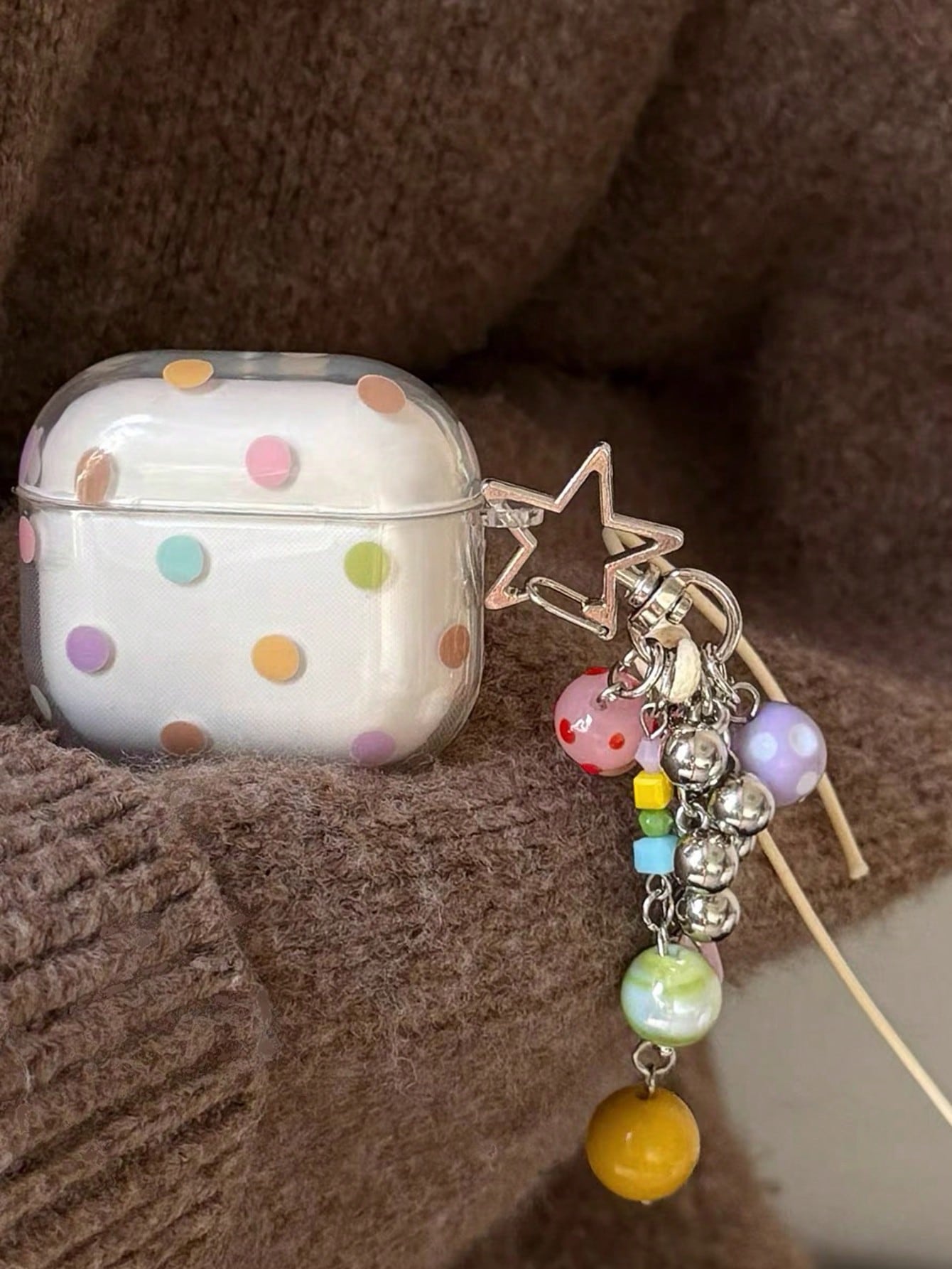 Transparent & Cute Colorful Polka Dot Protective Case For AirPods 4, Pro, 3, 2, Soft Silicone Bluetooth Earphone Cover
