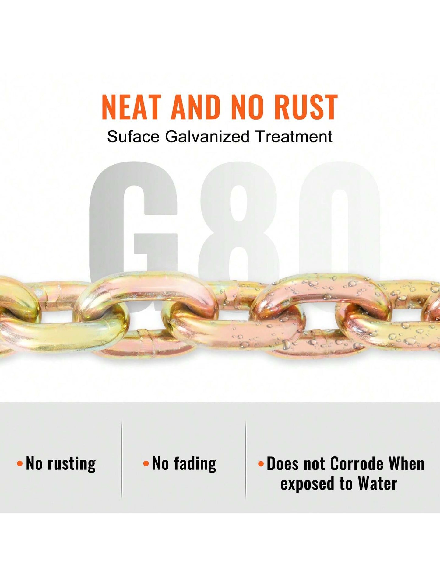 Transport Binder Chain 4900&7100 Lbs Working Load Limit 8 Mmx20'&10 Mmx20' G80 Tow Chain Tie Down With Grab Hooks DOT Certified Galvanized Coating Manganese Steel For Dock Factory Construction Site 1&