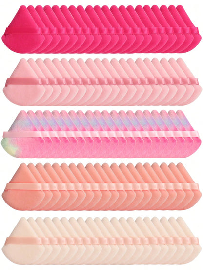 Triangle-Shaped Velvet Powder Puff 5/10/20/30/50/100pcs,Made Of Super-Soft Velvet, Designed For Contouring, Eye, And Corner, Suitable For All Skin Types.,Makeup,Cheap,Room Decor,Vanity,Travel,Bedroom