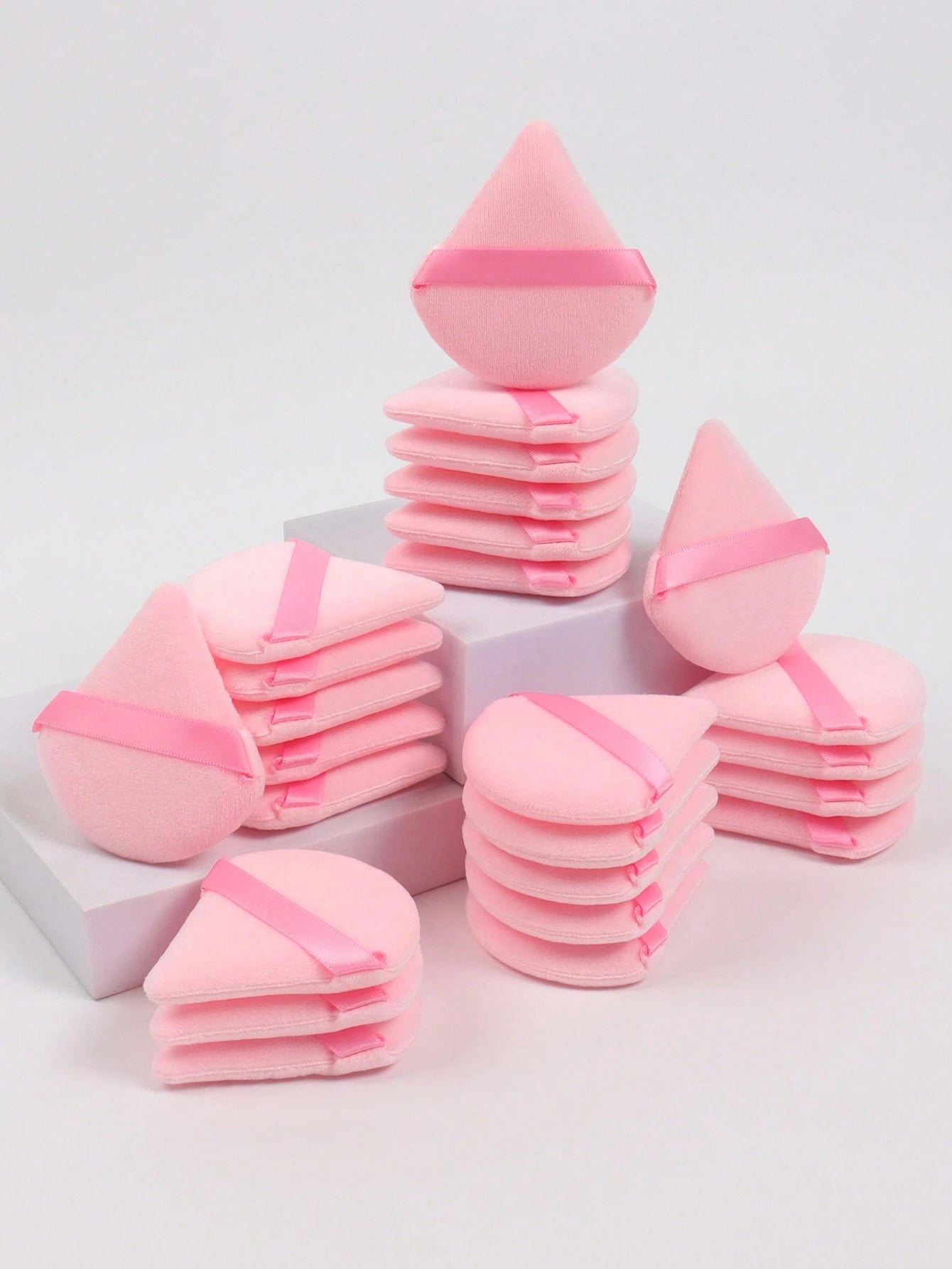 Triangle-Shaped Velvet Powder Puff 5/10/20/30/50/100pcs,Made Of Super-Soft Velvet, Designed For Contouring, Eye, And Corner, Suitable For All Skin Types.,Makeup,Cheap,Room Decor,Vanity,Travel,Bedroom