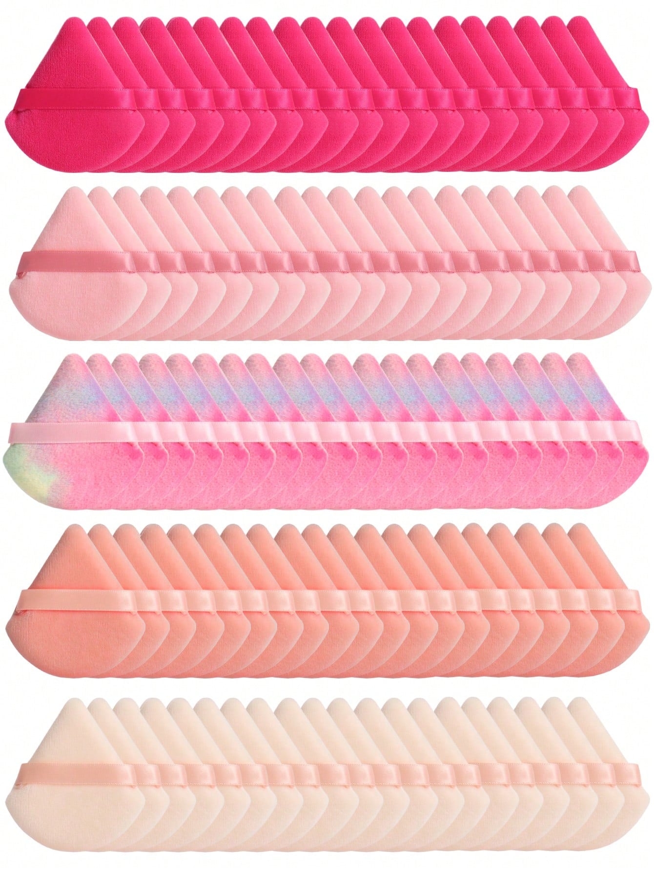 Triangle-Shaped Velvet Powder Puff 5/10/20/30/50/100pcs,Made Of Super-Soft Velvet, Designed For Contouring, Eye, And Corner, Suitable For All Skin Types.,Makeup,Cheap,Room Decor,Vanity,Travel,Bedroom
