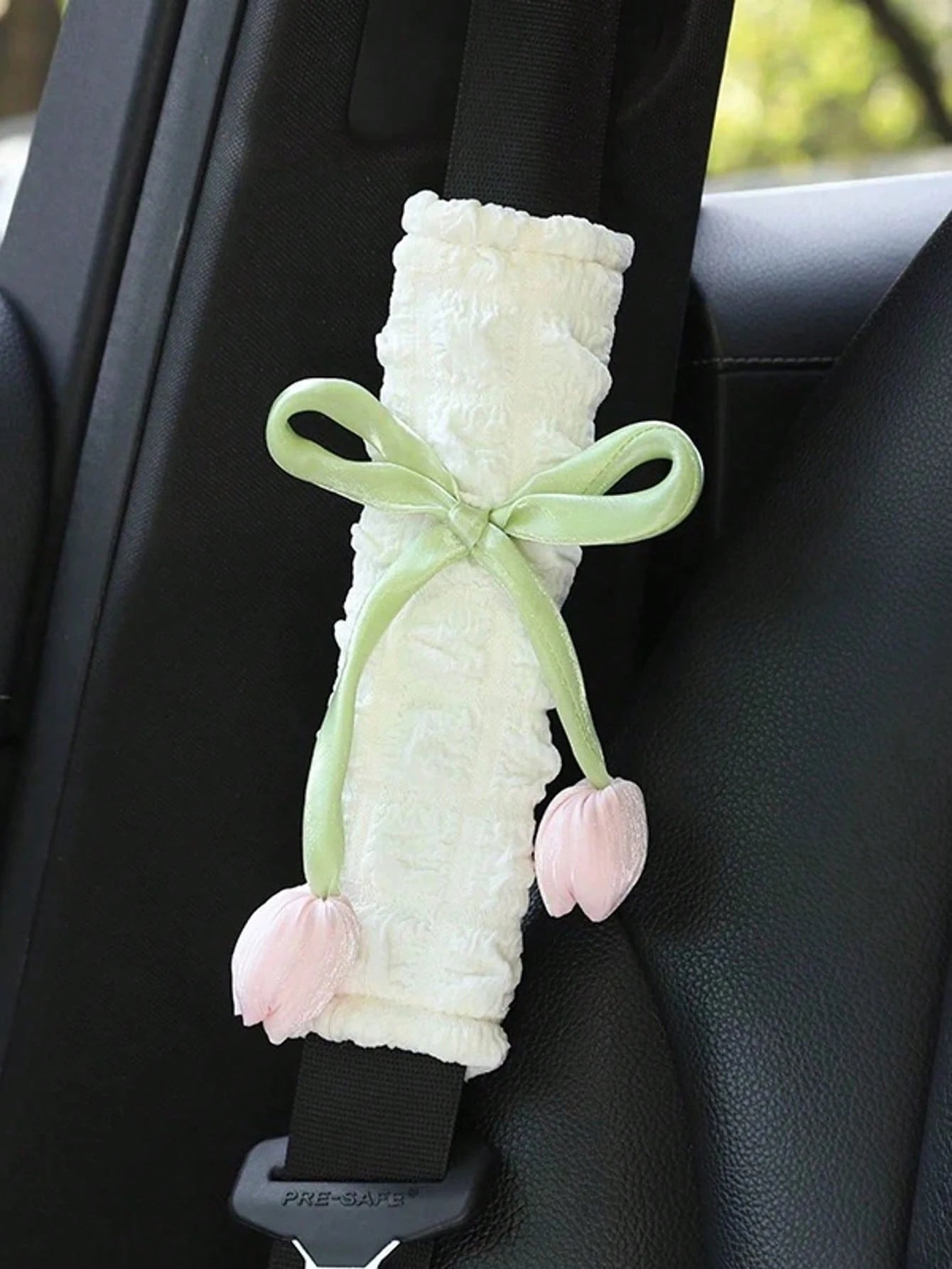 Tulip Flower Car Seatbelt Shoulder Pad Cover, Creative Car Seat Belt Protector, Universal For All Seasons,Car Accessories Women
