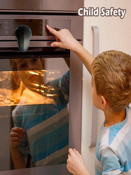 TWO DADS 1pc Child Safety Oven Lock, Heat-Resistant Material, Easy To Install And Use Without Tools, Prevent Burns For Babies, Suitable For Oven Use, Kitchen Safety Product, Grey/Black/Beige