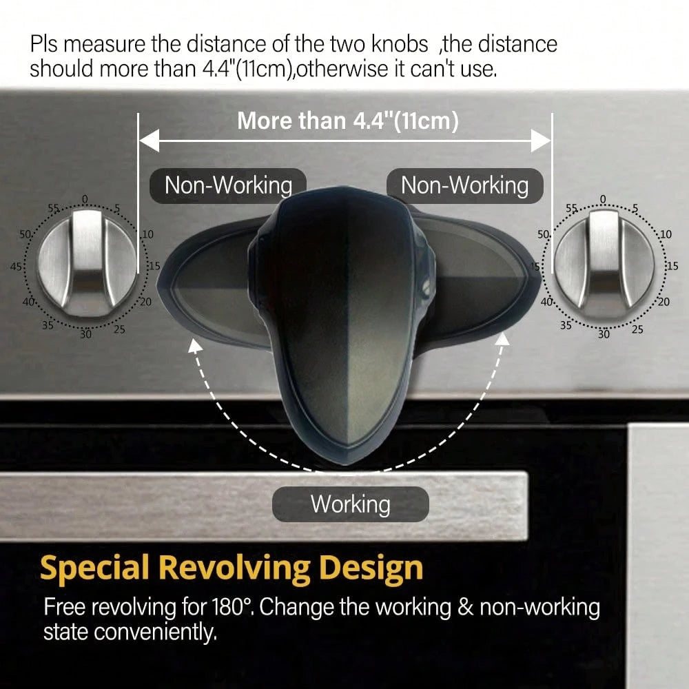 TWO DADS 1pc Child Safety Oven Lock, Heat-Resistant Material, Easy To Install And Use Without Tools, Prevent Burns For Babies, Suitable For Oven Use, Kitchen Safety Product, Grey/Black/Beige