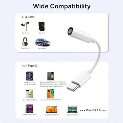Type-C To 3.5mm Headphone Jack Adapter, USB-C To AUX Audio Converter Cable, Compatible With IPhone 16 Pro/15 Pro Max, Galaxy S23/S24 Ultra, Note 20, Pro, Apple Laptops, Pixel XL