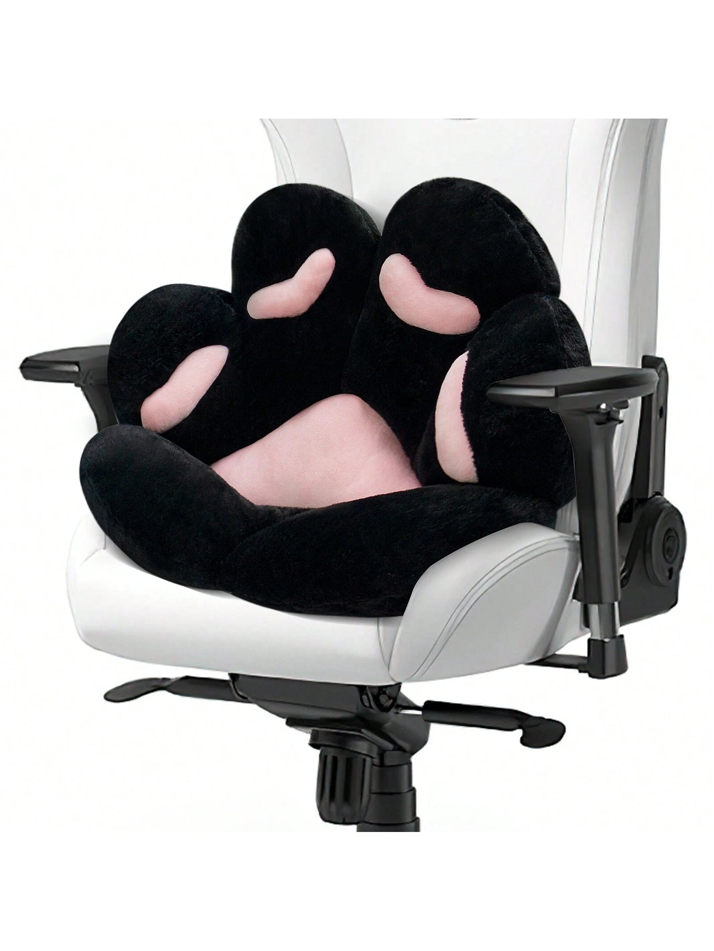 Ultra-Soft L-Shape Floor Seat Cushion- Compact Lounge Chair For Gamers & Home Office- Cozy 28x24 Inch Plush Pad For Dorm Or Apartment- Black & White