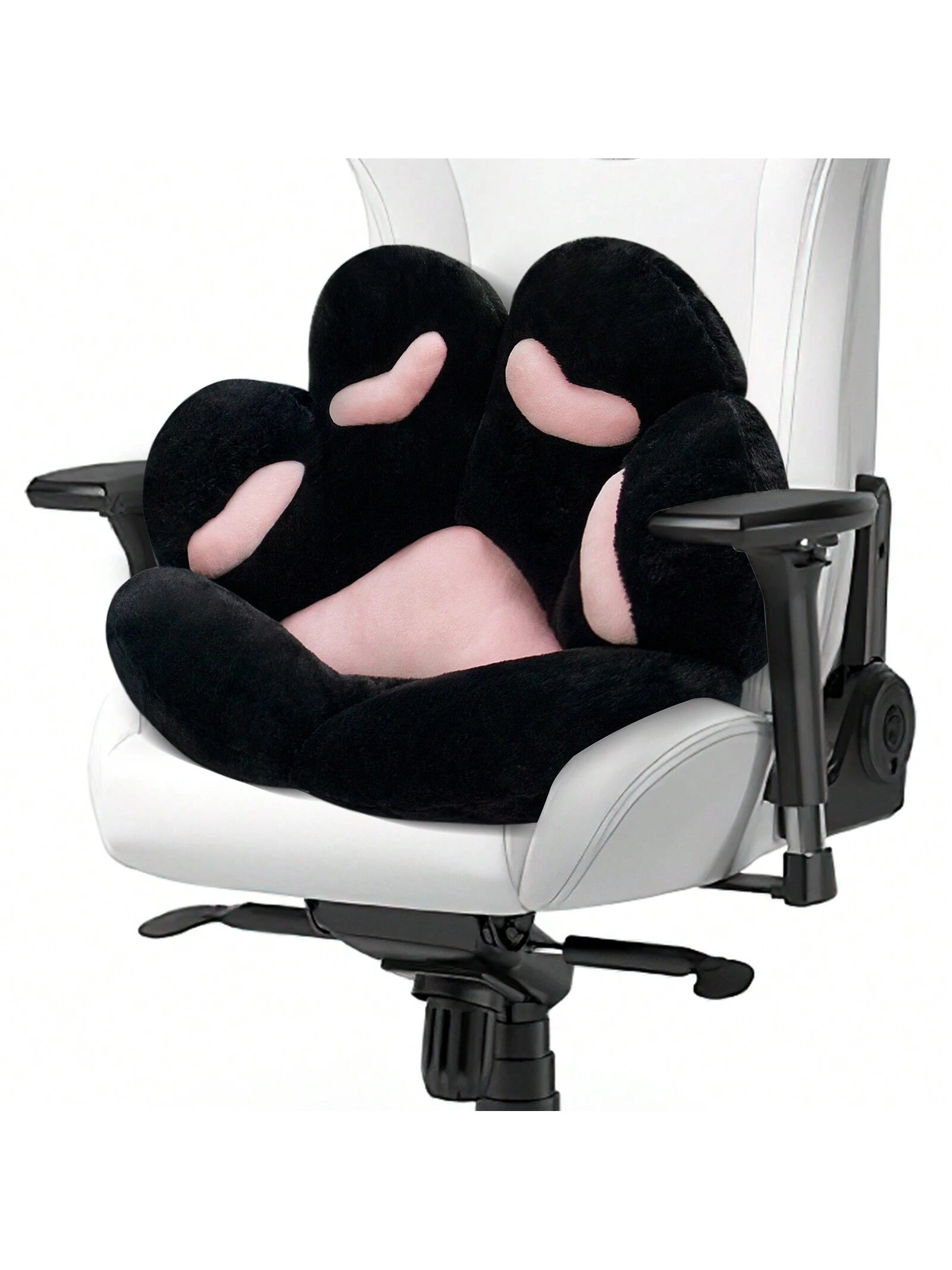 Ultra-Soft L-Shape Floor Seat Cushion- Compact Lounge Chair For Gamers & Home Office- Cozy 28x24 Inch Plush Pad For Dorm Or Apartment- Black & White