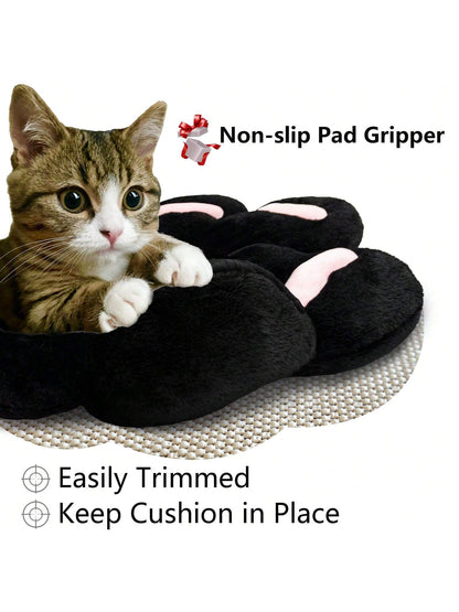Ultra-Soft L-Shape Floor Seat Cushion- Compact Lounge Chair For Gamers & Home Office- Cozy 28x24 Inch Plush Pad For Dorm Or Apartment- Black & White