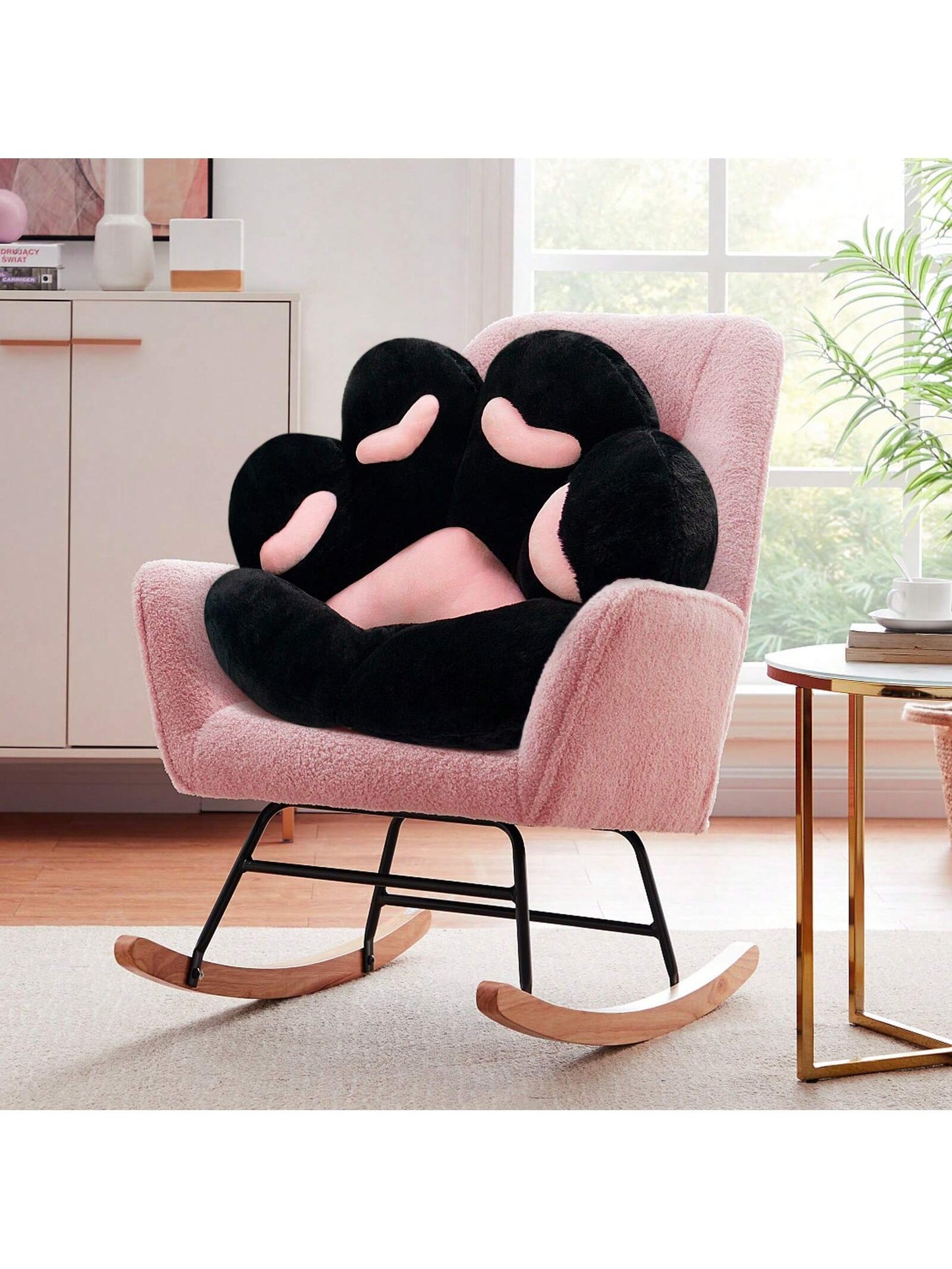 Ultra-Soft L-Shape Floor Seat Cushion- Compact Lounge Chair For Gamers & Home Office- Cozy 28x24 Inch Plush Pad For Dorm Or Apartment- Black & White