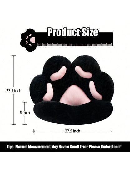 Ultra-Soft L-Shape Floor Seat Cushion- Compact Lounge Chair For Gamers & Home Office- Cozy 28x24 Inch Plush Pad For Dorm Or Apartment- Black & White