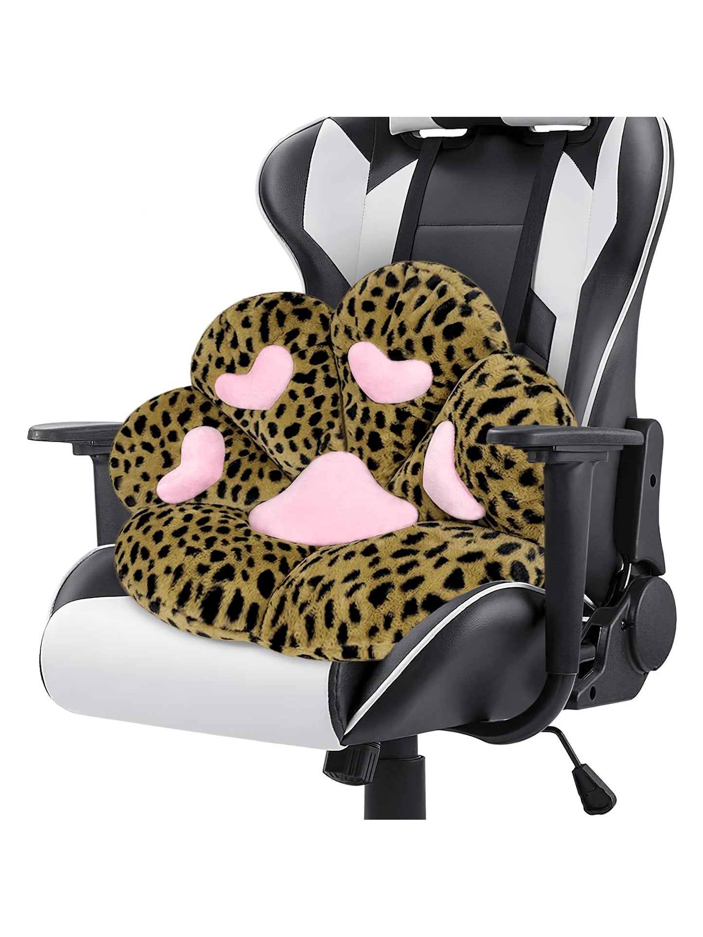 Ultra-Soft L-Shape Floor Seat Cushion- Compact Lounge Chair For Gamers & Home Office- Cozy 28x24 Inch Plush Pad For Dorm Or Apartment- Black & White