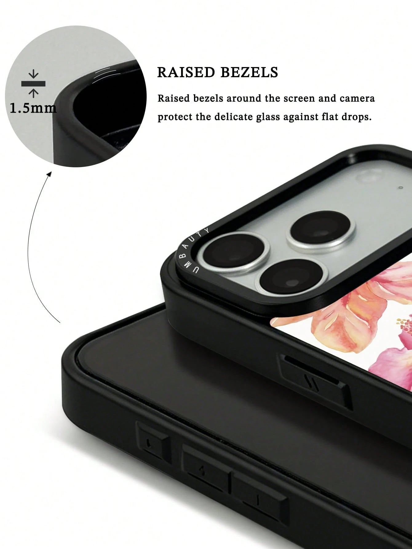 UMBAUTY 1pc Spring Floral Pattern Design Phone 17 Pro Max Phone Case, Compatible With Phone 16 Pro Max, 15 Pro Max, 14 Pro Max, Korean-Style High-End Fashion Fun Phone Case, Compatible With 11/12/13/1