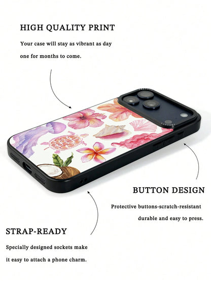 UMBAUTY 1pc Spring Floral Pattern Design Phone 17 Pro Max Phone Case, Compatible With Phone 16 Pro Max, 15 Pro Max, 14 Pro Max, Korean-Style High-End Fashion Fun Phone Case, Compatible With 11/12/13/1