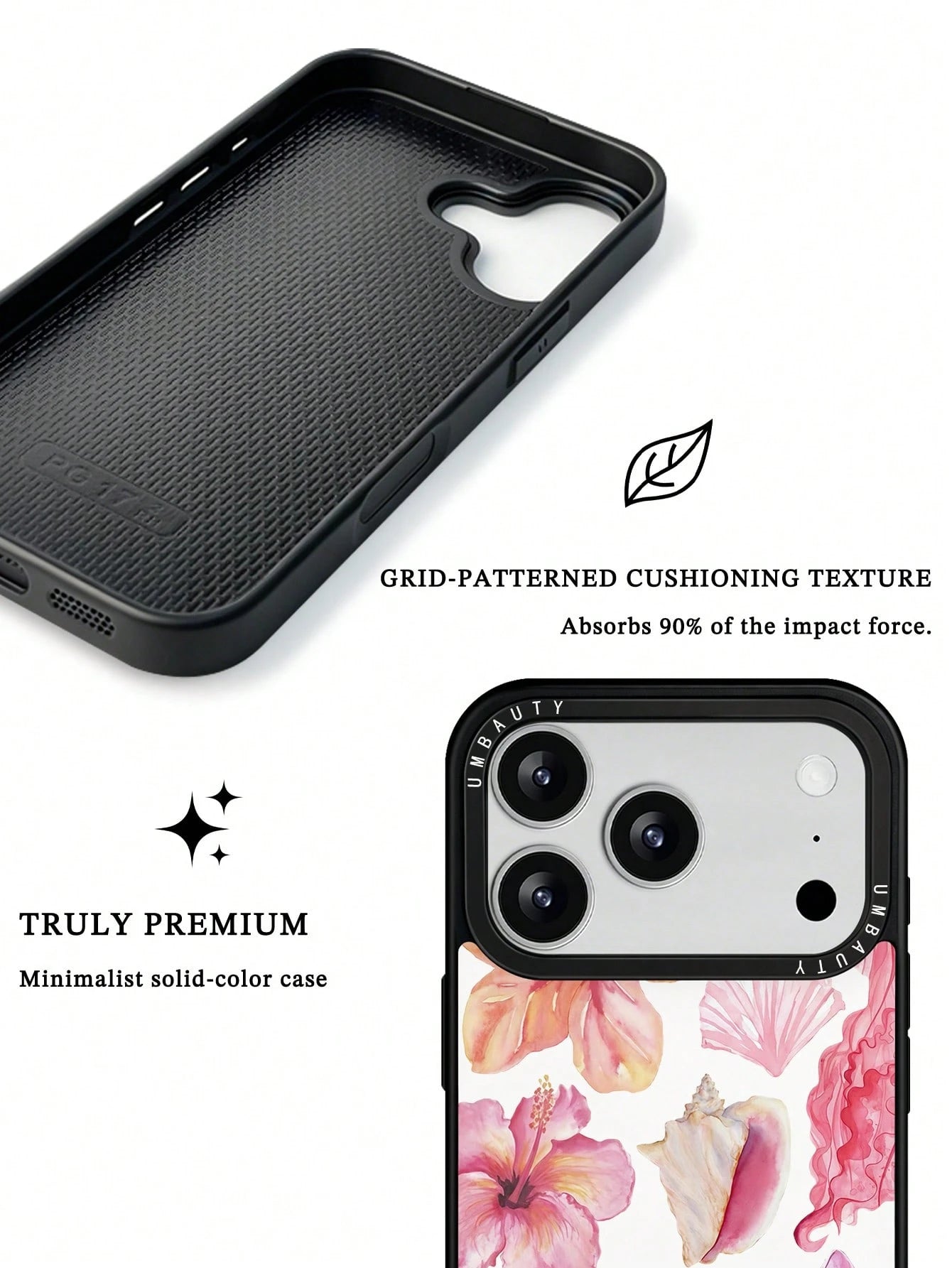 UMBAUTY 1pc Spring Floral Pattern Design Phone 17 Pro Max Phone Case, Compatible With Phone 16 Pro Max, 15 Pro Max, 14 Pro Max, Korean-Style High-End Fashion Fun Phone Case, Compatible With 11/12/13/1