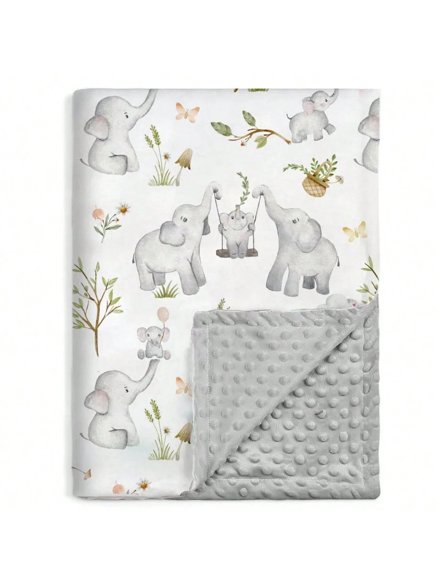 Unisex Baby Blanket, Super Soft Nursery Fleece Blanket, Printed Pattern, Dotted Fleece Backing, Newborn Printed Blanket