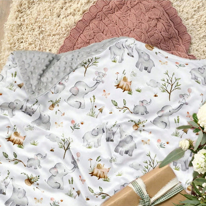 Unisex Baby Blanket, Super Soft Nursery Fleece Blanket, Printed Pattern, Dotted Fleece Backing, Newborn Printed Blanket