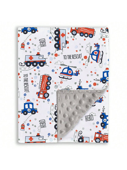 Unisex Baby Blanket, Super Soft Nursery Fleece Blanket, Printed Pattern, Dotted Fleece Backing, Newborn Printed Blanket