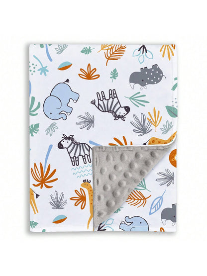 Unisex Baby Blanket, Super Soft Nursery Fleece Blanket, Printed Pattern, Dotted Fleece Backing, Newborn Printed Blanket