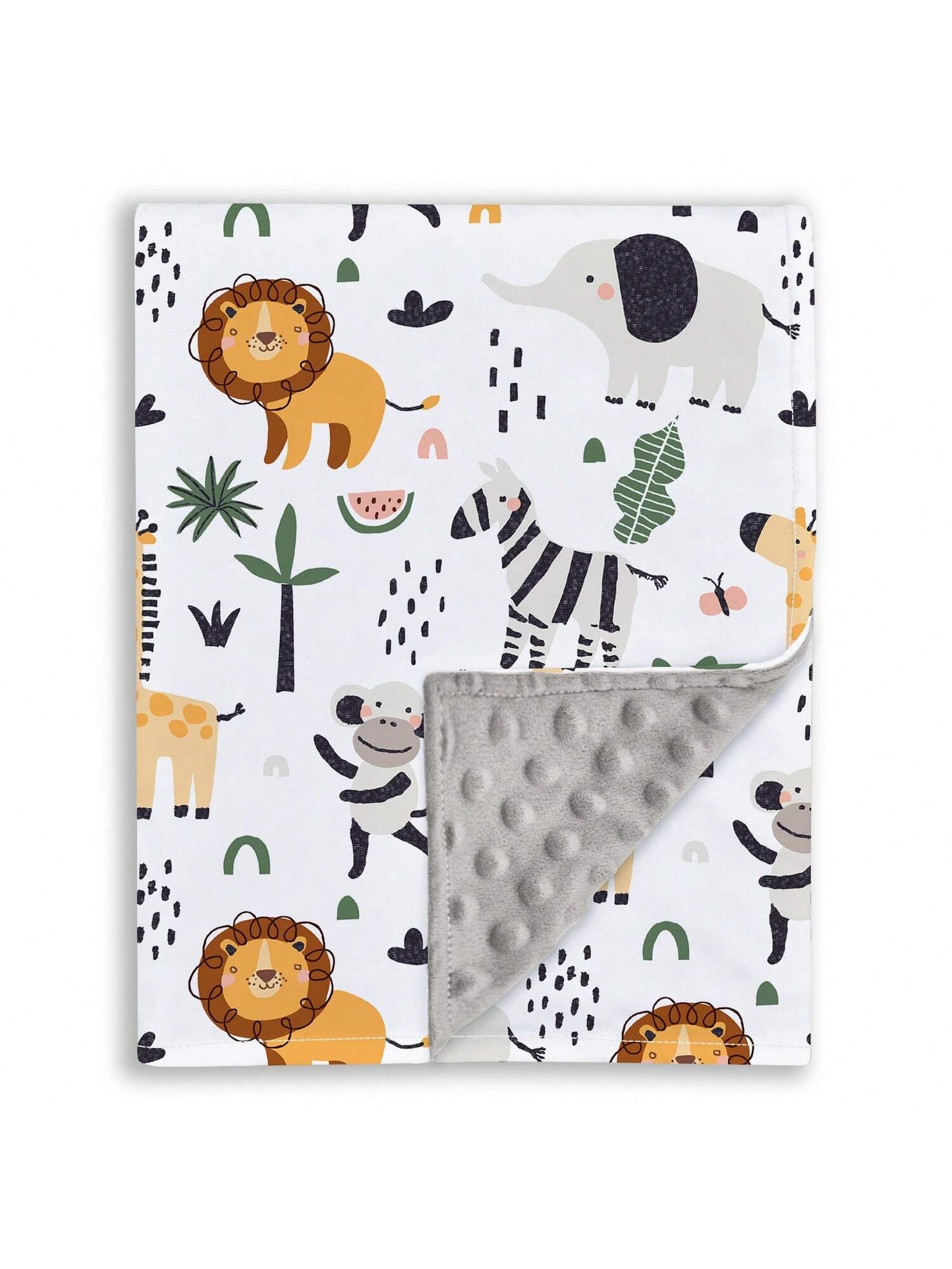 Unisex Baby Blanket, Super Soft Nursery Fleece Blanket, Printed Pattern, Dotted Fleece Backing, Newborn Printed Blanket