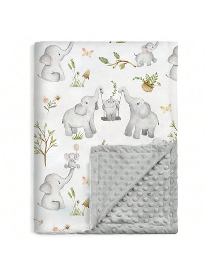 Unisex Baby Blanket, Super Soft Nursery Fleece Blanket, Printed Pattern, Dotted Fleece Backing, Newborn Printed Blanket