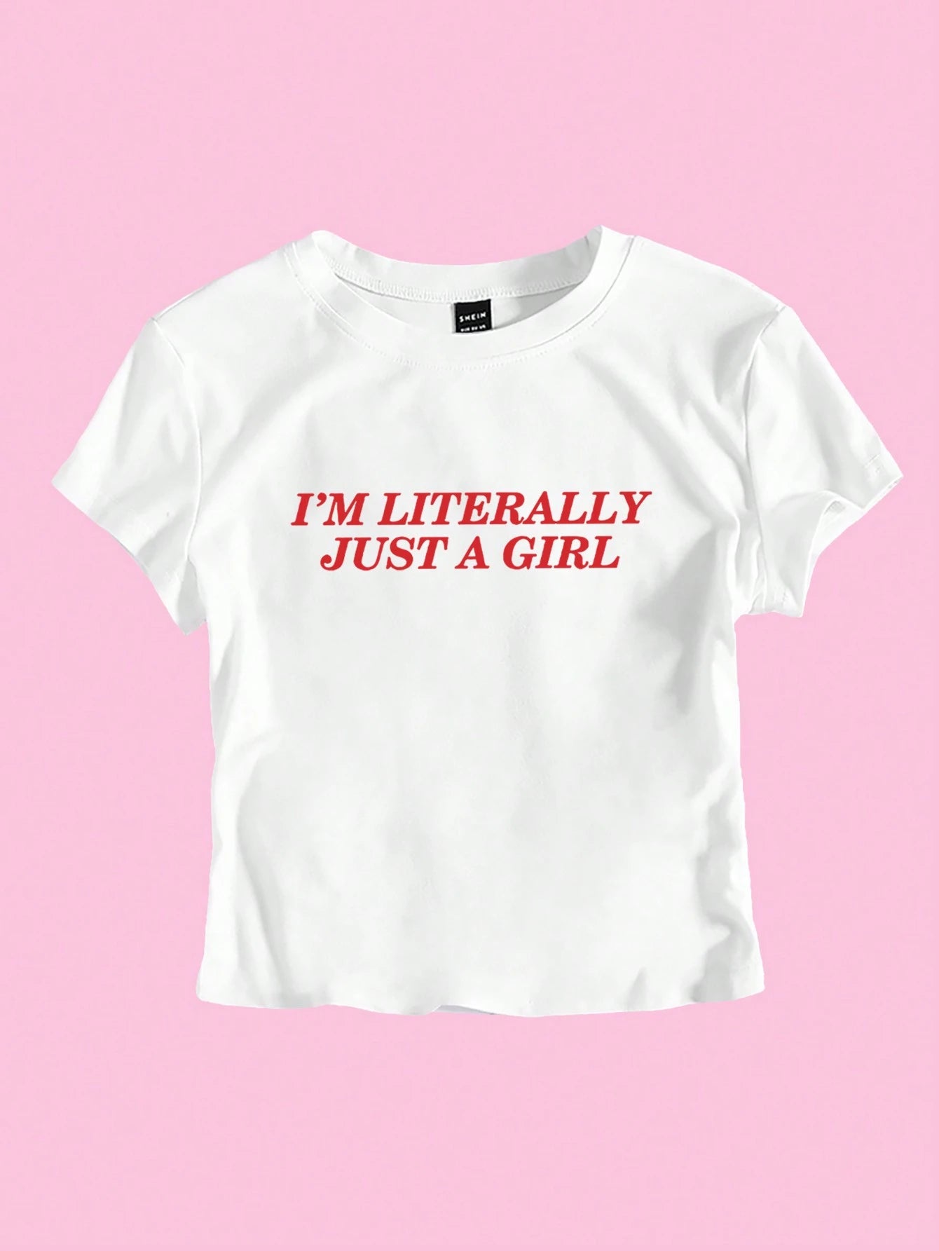 Unity Women's "I'm Literally Just A Girl" Cropped Slogan T-Shirt Graphic Tees Women Tops