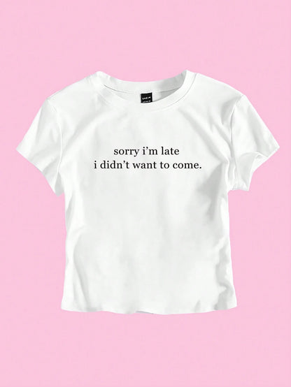 Unity Women's "I'm Literally Just A Girl" Cropped Slogan T-Shirt Graphic Tees Women Tops