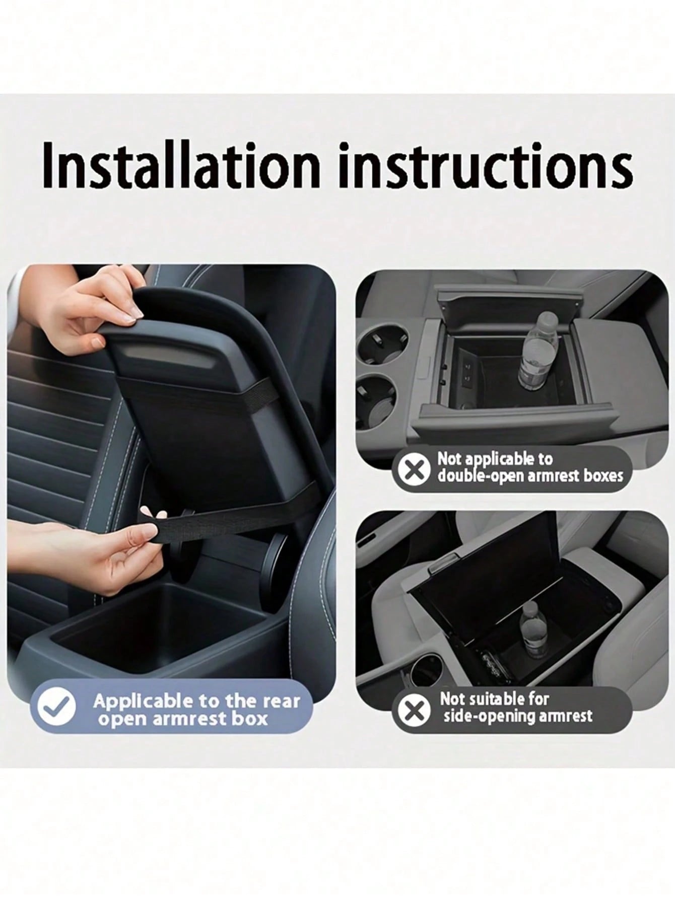 Universal Car Armrest Pad, Center Console Soft Memory Foam Armrest Box Pad, Comfortable Pressure Relief Automotive Interior Accessories, Non-Slip Armrest Support Pad Suitable For Cars, SUVs, Trucks, E