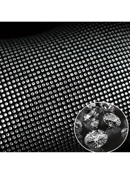 Universal Fit Bling Car Armrest Box Mat- Anti-Slip, Rhinestone Embellished, Premium Polyester Fiber Construction, Car Center Console Cover And Armrest Box Protector- Stylish Car Decoration Accessori