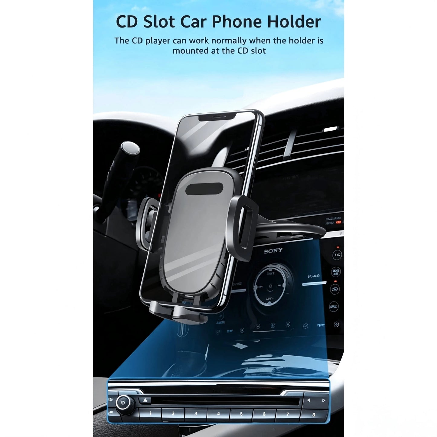 Untoom Universal CD Slot Car Phone Holder 360 Degree Rotation Car Phone Mount Mobile Phone Stand In Car Compatible With IPhone