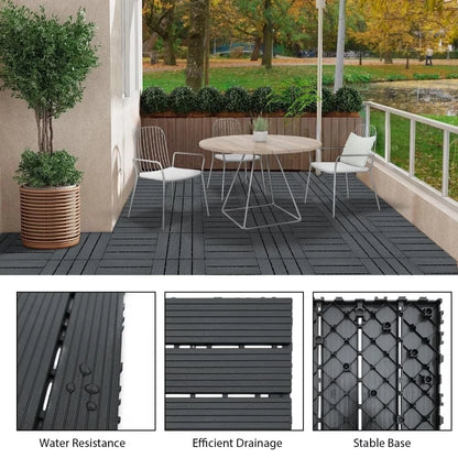 Upgraded Interlocking Deck Tiles, Extra Long Thick Waterproof Outdoor Flooring, 10/20 Piece Heavy Duty Plastic Patio Tiles, All-Weather Anti-Slip, Suitable For Balconies, Backyards And Indoor Spaces