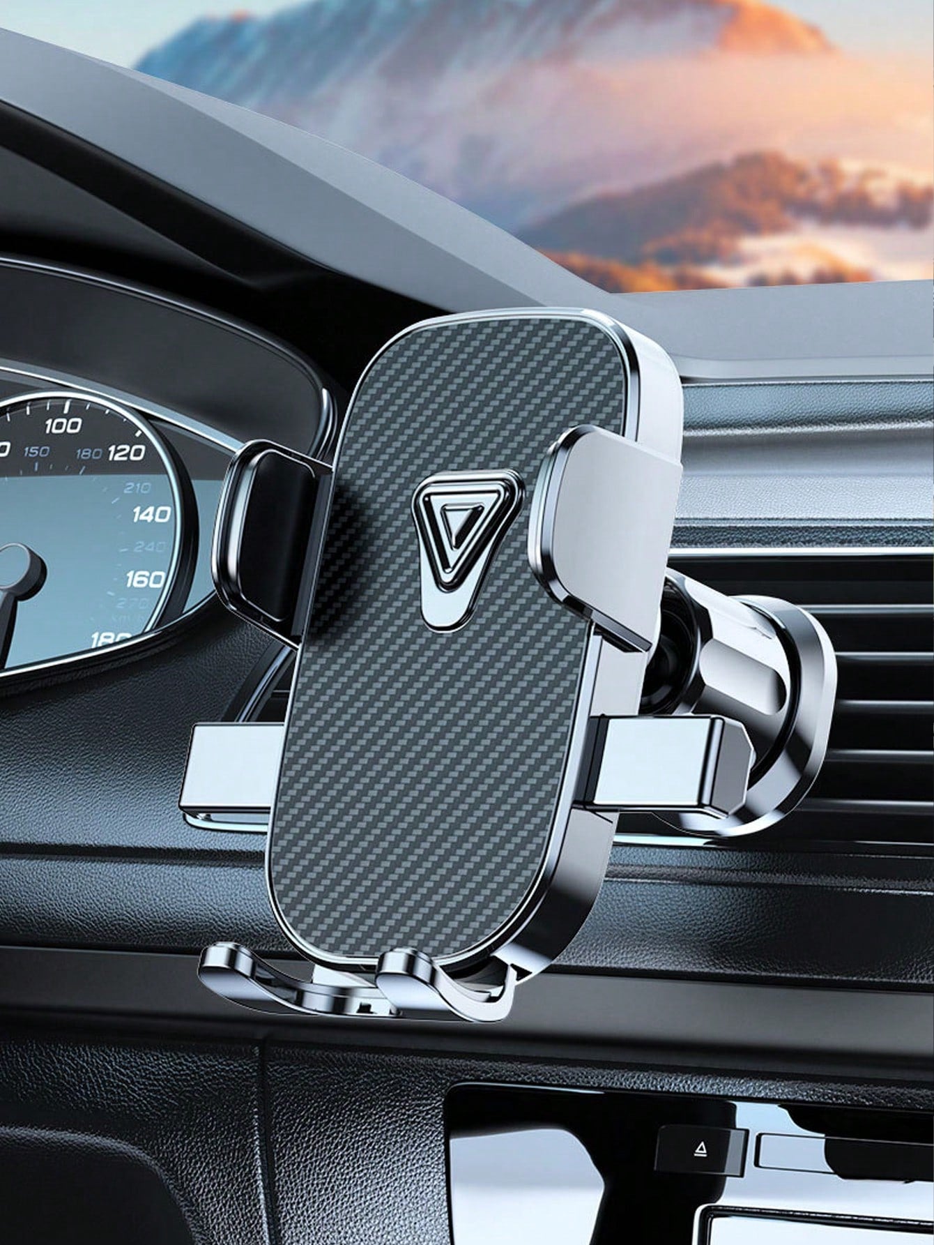 Upgraded Spiral Hook Car Phone Holder 360° Rotating Ball Joint Universal Fit 4.7-7.2 Inch Phones Anti-Slip One-Hand Operation Compatible With All Air Vent Types Car Accessories