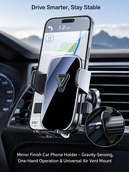 Upgraded Spiral Hook Car Phone Holder 360° Rotating Ball Joint Universal Fit 4.7-7.2 Inch Phones Anti-Slip One-Hand Operation Compatible With All Air Vent Types Car Accessories