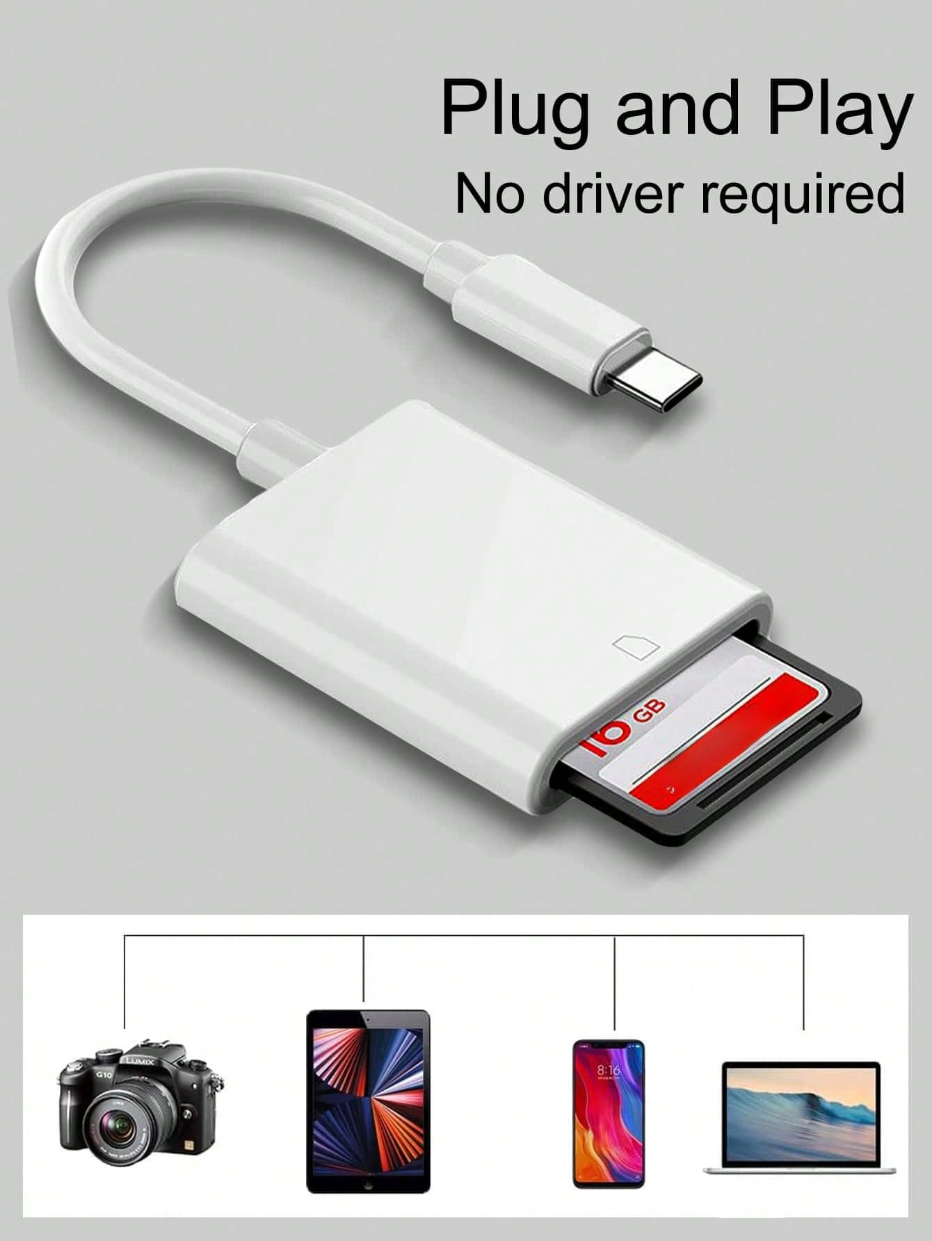 USB-C SD Card Reader, USB-C Memory Card Adapter, Trail Camera Viewer For Type-C OTG Devices. Compatible With SD, SDHC, SDXC, UHS-I, UHS-II Cards, For Tablets, Laptops And Android Devices. Plug And Pla