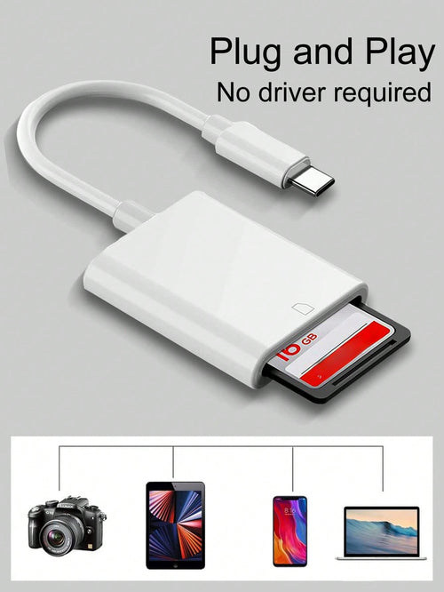 USB-C SD Card Reader, USB-C Memory Card Adapter, Trail Camera Viewer For Type-C OTG Devices. Compatible With SD, SDHC, SDXC, UHS-I, UHS-II Cards, For Tablets, Laptops And Android Devices. Plug And Pla
