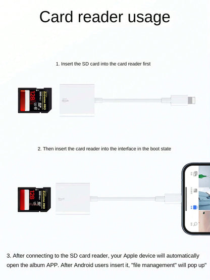 USB-C SD Card Reader, USB-C Memory Card Adapter, Trail Camera Viewer For Type-C OTG Devices. Compatible With SD, SDHC, SDXC, UHS-I, UHS-II Cards, For Tablets, Laptops And Android Devices. Plug And Pla