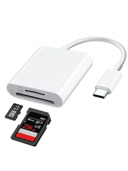 USB-C To SD Card Reader, Type-C To SD/Micro SD Card Reader Adapter, Compatible With Laptops, Tablets, Smartphones