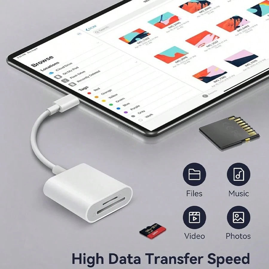 USB-C To SD Card Reader, Type-C To SD/Micro SD Card Reader Adapter, Compatible With Laptops, Tablets, Smartphones