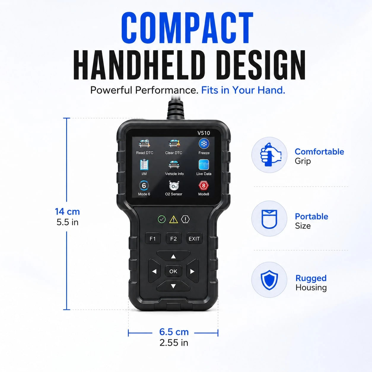 V510 OBD2 Car Diagnostic Scanner Professional Engine Fault Code Reader Live Data OBDII Scan Tool