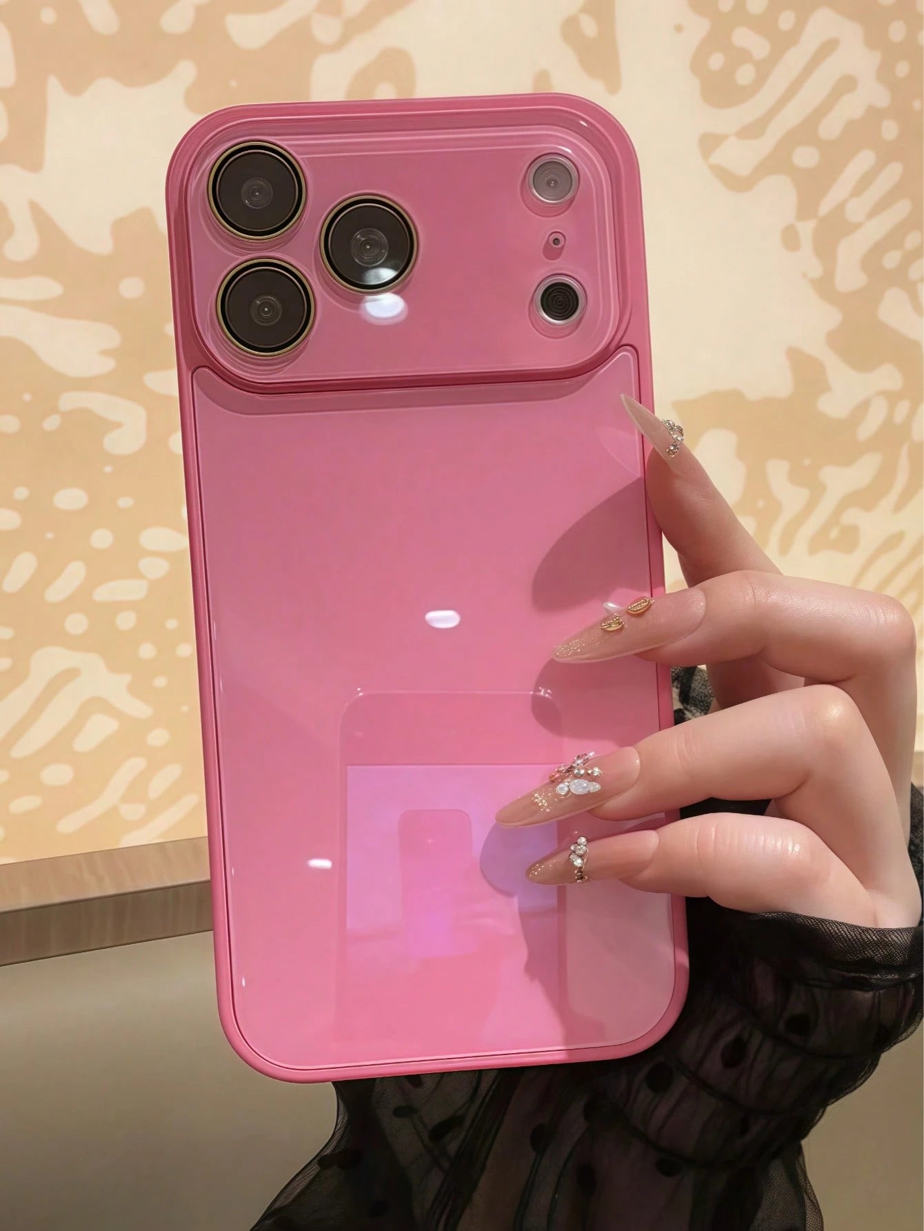 VESPOP Luxury Glossy Solid Color Glass Phone Case, Suitable For 17 Pro Max, 16, 15, 14, 13, 12, 11 Pro Max, Lens Protection, Shock-Proof Frame, Hard Back Cover
