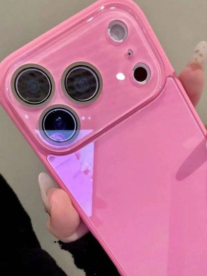 VESPOP Luxury Glossy Solid Color Glass Phone Case, Suitable For 17 Pro Max, 16, 15, 14, 13, 12, 11 Pro Max, Lens Protection, Shock-Proof Frame, Hard Back Cover